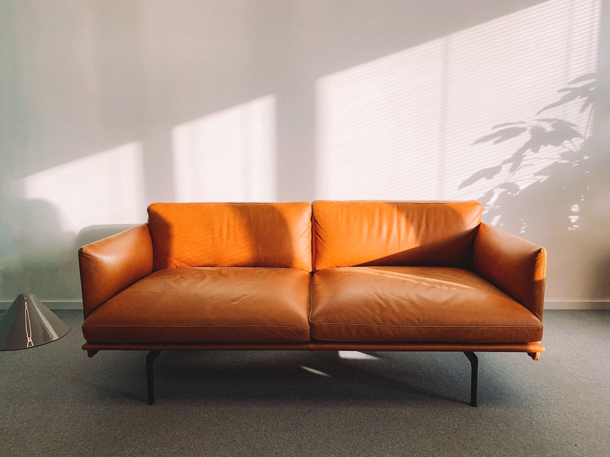 Designer sofa in a living room